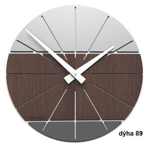 Designové hodiny 10-029 natur CalleaDesign Benja 35cm (více variant dýhy) Dýha černý ořech - 85