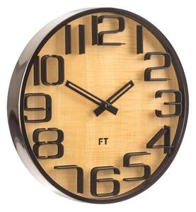Designové nástěnné hodiny Future Time FT7010TT Numbers oak titanium 30cm