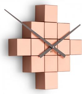Designové nástěnné nalepovací hodiny Future Time FT3000CO Cubic copper