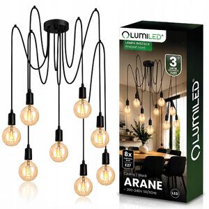 Industriální lampa 8xE27 140 cm závěsná