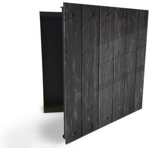 Glasdekor skříňka na klíče - obklad staré černé dřevo - Levé / Černá