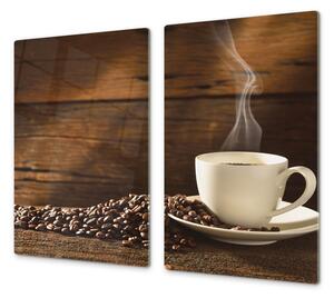 Ochranná deska rozsypaná káva na tmavém dřevě - 52x60cm