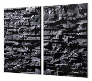 Ochranná deska tmavě šedá kamenná zeď - 52x60cm