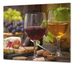 Ochranná deska vína ve sklenici - 52x60cm / S lepením na zeď