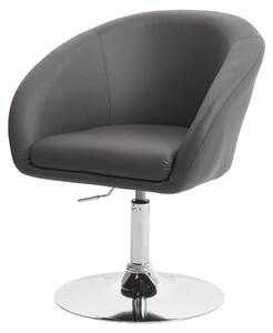 Jídelní židle HWC-F19, kuchyňská židle otočná židle lounge chair, otočná výškově nastavitelná Imitace kůže šedá