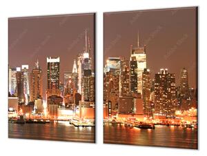 Ochranná krycí deska sklo večerní Manhattan - 50x70cm / Bez lepení na zeď