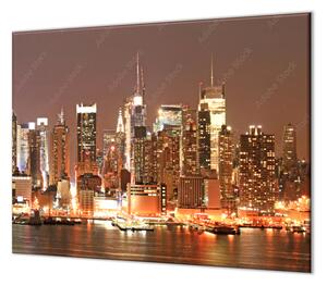 Ochranná krycí deska sklo večerní Manhattan - 50x70cm / S lepením na zeď