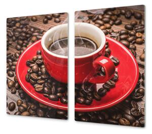 Ochranná deska červený hrnek s kávou - 2x 30x52cm