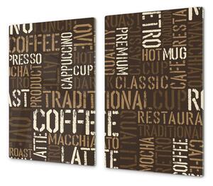 Ochranná deska hnědá ilustrace Coffee - 50x70cm / S lepením na zeď
