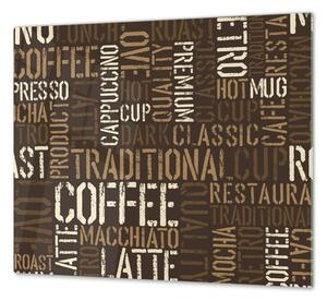 Ochranná deska hnědá ilustrace Coffee - 52x60cm / S lepením na zeď