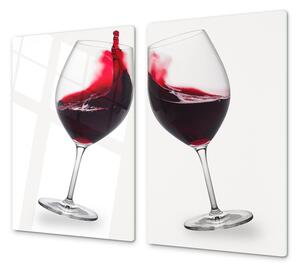 Ochranná deska sklenice červeného vína - 52x60cm / S lepením na zeď