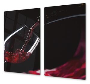 Ochranná krycí deska sklenice červené víno - 52x60cm / S lepením na zeď