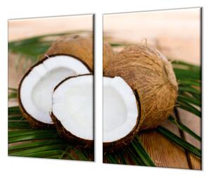 Ochranná deska kokos na palmovém listu - 52x60cm / S lepením na zeď