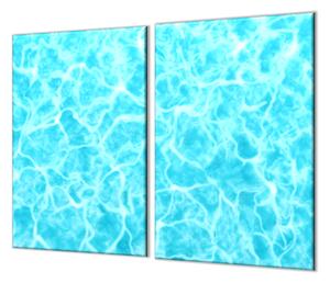 Ochranná deska tyrkysová hladina vody - 52x60cm / S lepením na zeď