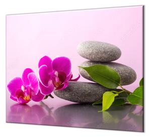 Ochranná deska květ orchideje a šedý kámen - 52x60cm