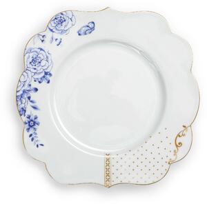 Pip Studio Royal White talíř Ø23,5cm, bílý (krásný porcelánový talíř)
