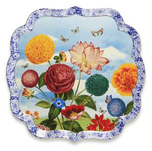 Pip Studio Royal čtvercový porcelánový talíř 38cm, barevný (krásně zdobený porcelánový talíř)