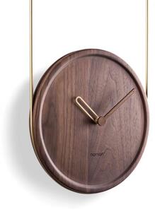 Designové nástěnné hodiny Nomon Colgante Walnut Gold 90cm