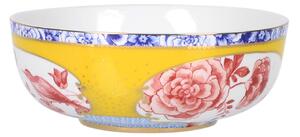 Pip Studio miska Royal žlutá, průměr 17cm (Porcelánová miska v designu Royal Floral)