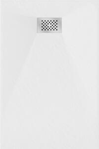 Mexen Hugo, obdélníková sprchová vanička SMC 130 x 90 cm, bílá, ocelová krytka, 42109013-X