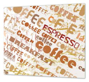 Ochranná deska ilustrace Coffee - 50x70cm / S lepením na zeď