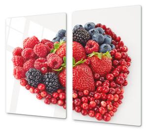 Ochranná deska srdce z ovoce - 50x70cm / Bez lepení na zeď