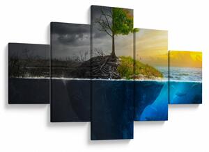 Obraz znázorňující dvě strany (125x70 cm)