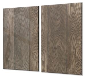 Ochranná deska textura dubové dřevo - 52x60cm / S lepením na zeď