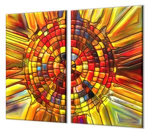 Ochranná deska abstraktní virtuální vitráž - 52x60cm / Bez lepení na zeď