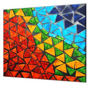 Ochranná deska barevná abstraktní mozaika - 40x40cm / S lepením na zeď