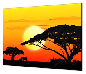 Ochranná deska Afrika v západu slunce - 52x60cm / S lepením na zeď