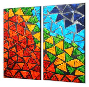 Ochranná deska barevná abstraktní mozaika - 52x60cm / S lepením na zeď