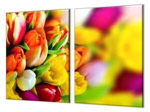 Ochranná deska květy barevných tulipánů - 60x52cm