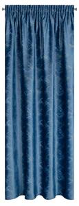 Sametový světle modrý závěs na pásce ADRIA 140x270 cm