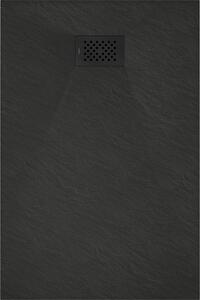 Mexen Hugo, obdélníková sprchová vanička SMC 120 x 90 cm, černá, černá krytka, 42709012-B