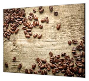 Ochranná deska rozsypaná káva na dřevě - 60x52cm