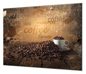 Ochranná deska dekorace Coffee a káva - 40x40cm / Bez lepení na zeď