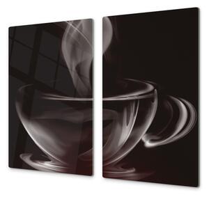 Ochranná deska abstraktní hrnek kávy - 52x60cm / S lepením na zeď
