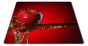 Skleněné prkénko červené jablko ve vodě - 30x20cm
