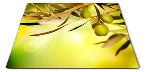 Skleněné prkénko zelené olivy - 30x20cm