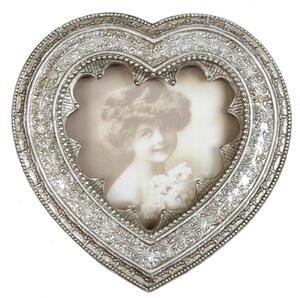 Vintage fotorámeček ve tvaru srdce – 9x9 cm