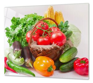 Ochranná deska zelenina v košíku - 50x70cm / Bez lepení na zeď