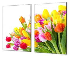 Ochranná deska květy barevné tulipány - 40x60cm / Bez lepení na zeď
