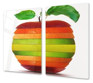 Ochranná deska mix ovoce tvar jablko - 2x 52x30cm / Bez lepení na zeď