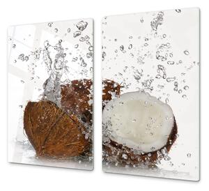 Ochranná deska tři kokosy ve vodě - 52x60cm / S lepením na zeď
