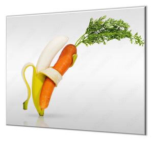Ochranná deska tančící mrkev a banán - 50x70cm / Bez lepení na zeď