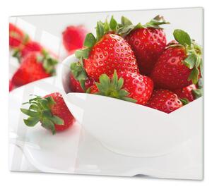 Ochranná deska bílá miska a červené jahody - 2x 52x30cm