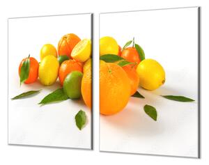 Ochranná deska ovoce citron a pomeranč - 40x60cm / S lepením na zeď
