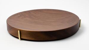 DVORO Luxusní dřevěný odkládací podnos Pau Natural solid ST walnut 27cm