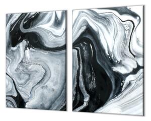 Ochranná deska abstraktní černobílý mramor - 60x52cm